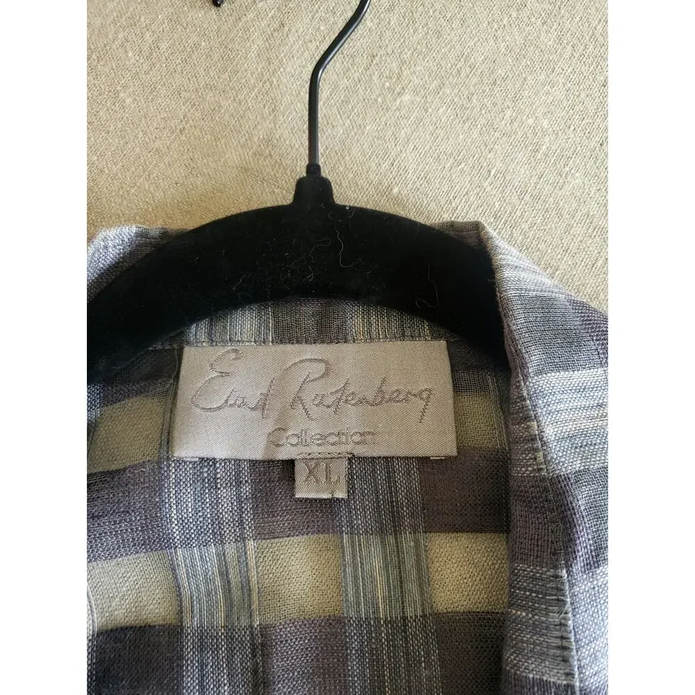 Emil Rutenberg Button Linen Blouse - Size XL - Picture 3 of 5